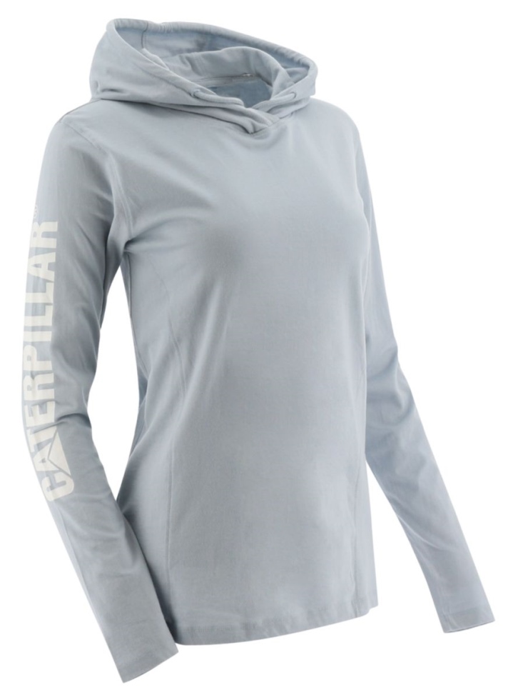 Blue Fog Feminino Upf Com Capuz Banner Manga Longa Camiseta De Gato Calçado