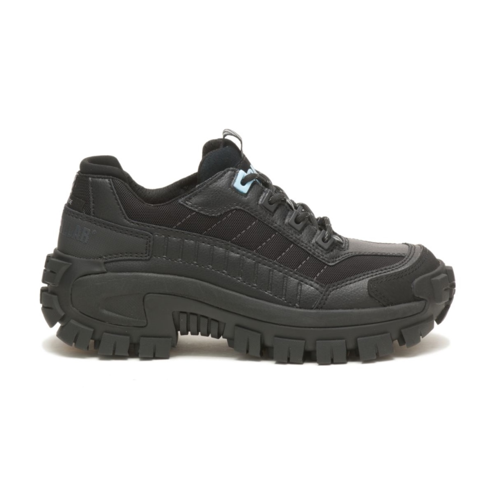 Sapato De Gato Preto-claro Azul Invasor Feminino Sapato De Trabalho Biqueira De Aço