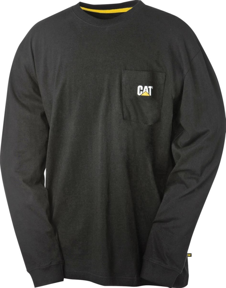 Calçado De Gato Marca Registrada Masculina Preta Camiseta Manga Longa De Bolso