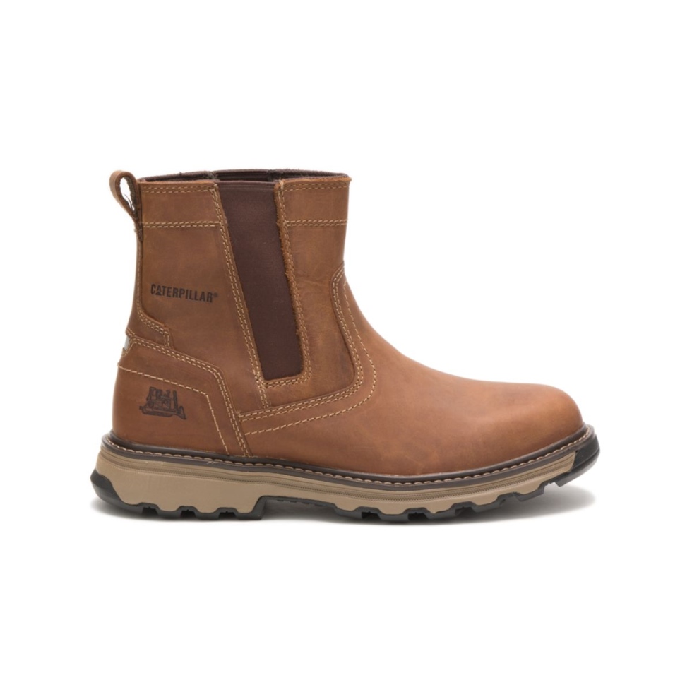 Sapato De Gato Bege Escuro Bota De Trabalho Masculina Pelton