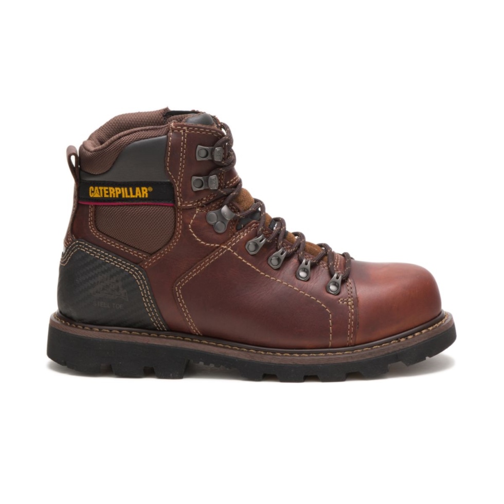 Bota De Trabalho Para Homem Do Alaska 2.0 Biqueira De Aço Para Calçados De Gato Marrom