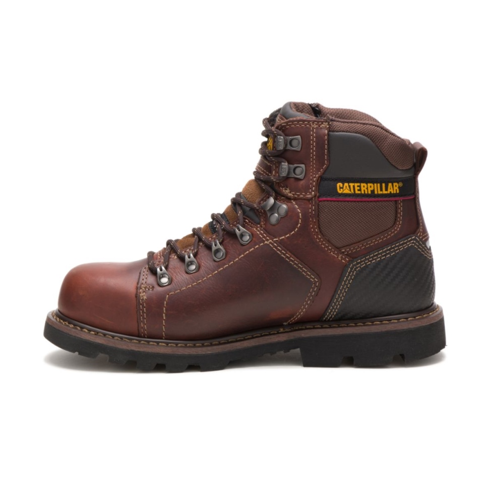 Bota De Trabalho Para Homem Do Alaska 2.0 Biqueira De Aço Para Calçados De Gato Marrom