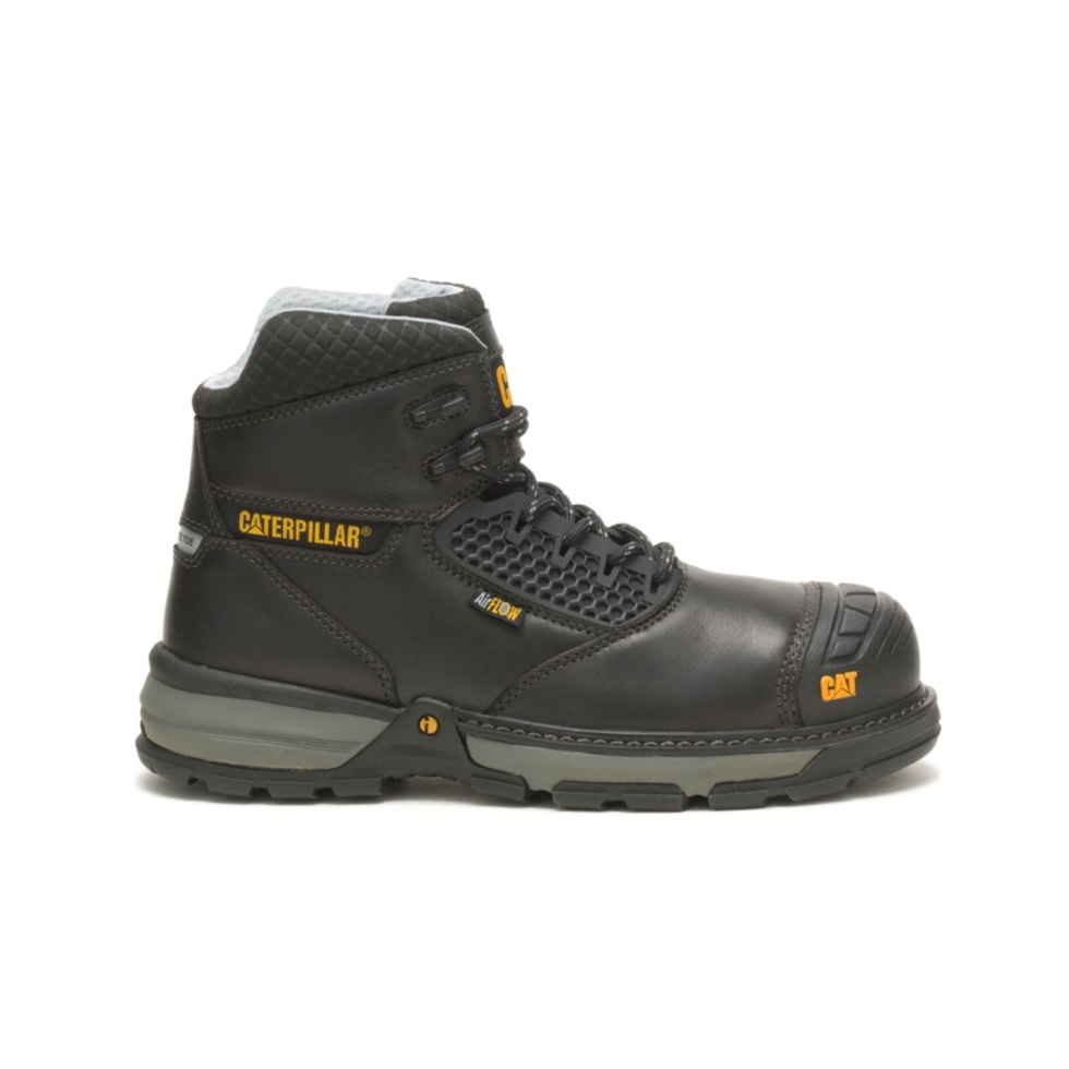 Calçado De Gato Escavadeira Masculina Superlite Cool Composto De Carbono Bota De Trabalho Preta