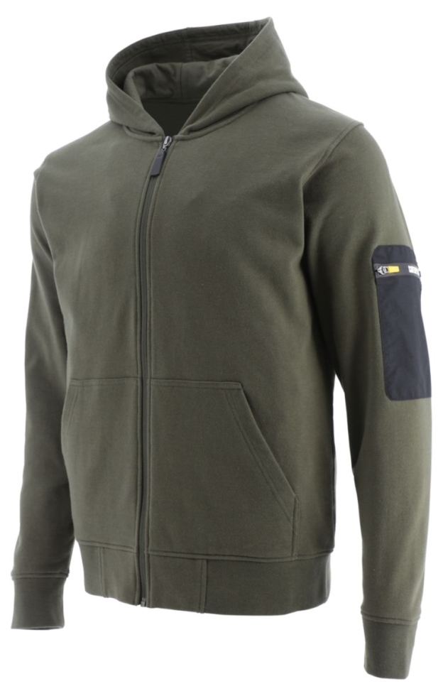 Calçado De Gato Com Capuz Masculino Loopback Com Zíper Completo Musgo Do Exército