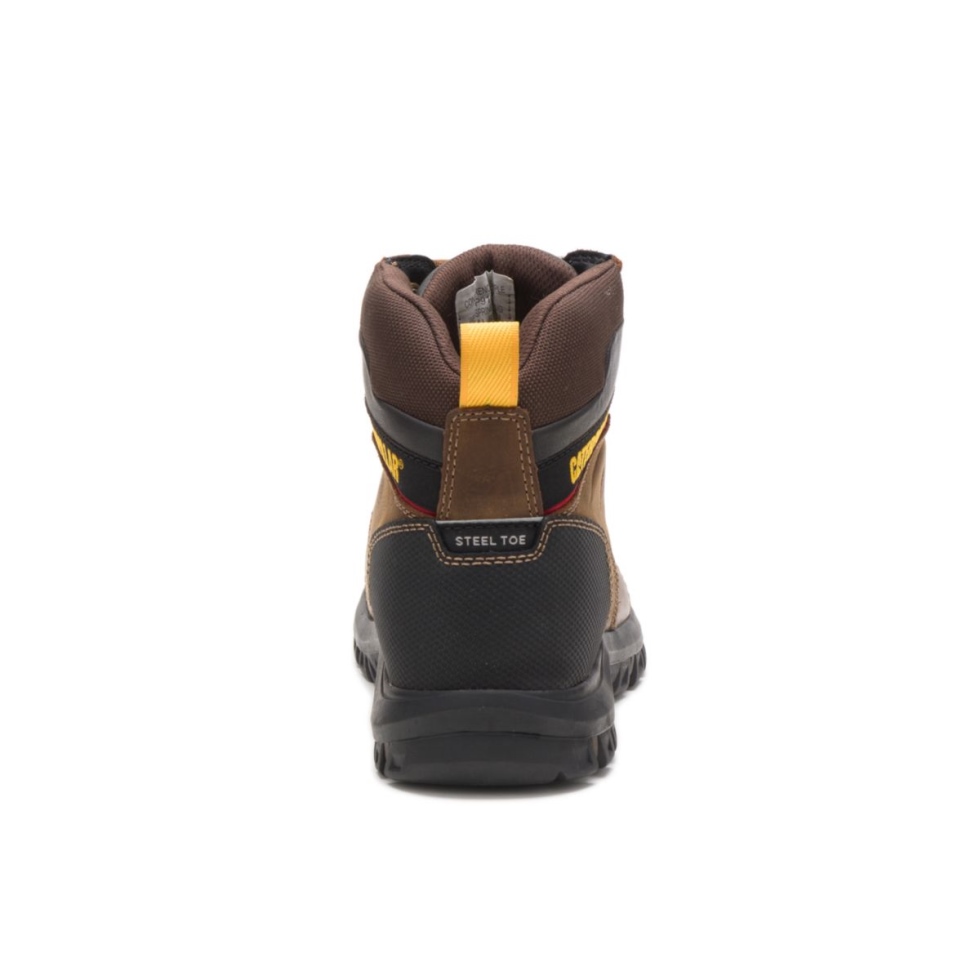 Bota De Trabalho Masculina, Impermeável, Protetor Metatarsal, Biqueira De Aço, Calçado De Gato, Marrom Real