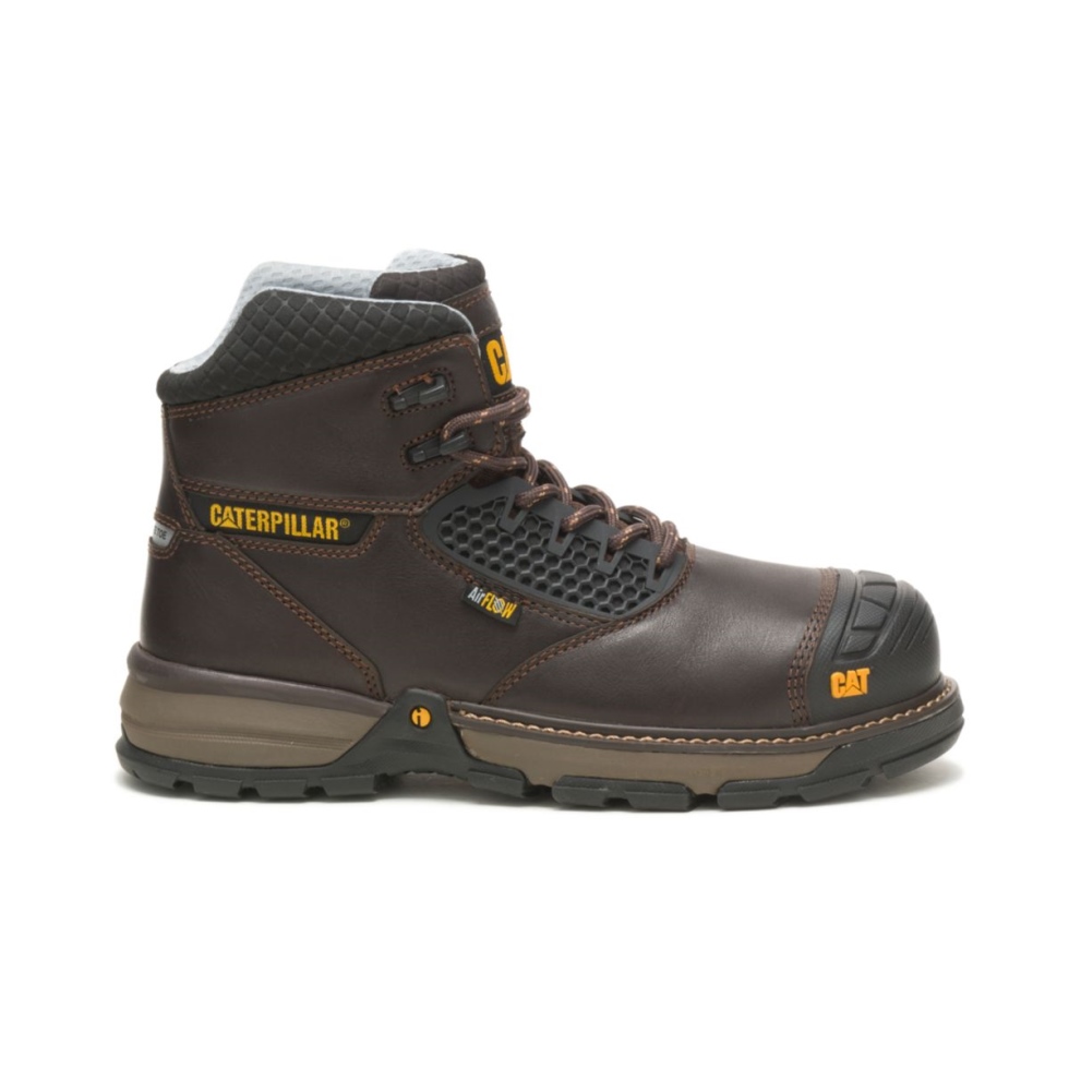 Escavadeira Masculina Marrom Escuro Superlite Cool Composto De Carbono Bota De Trabalho Bota De Trabalho Para Gato